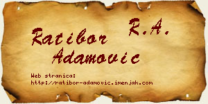 Ratibor Adamović vizit kartica